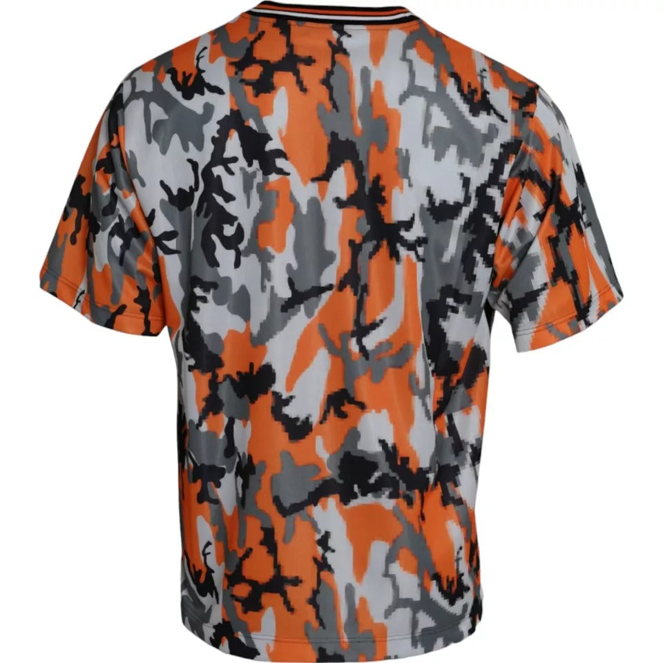 Dolce &amp; Gabbana Multicolor Camouflage Cotton Round Neck Men's T-shirt