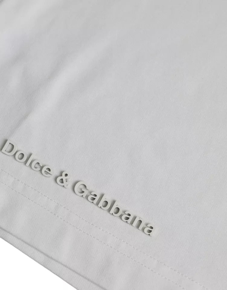 Dolce &amp; Gabbana White Logo Crew Neck Short Sleeve T-Shirt