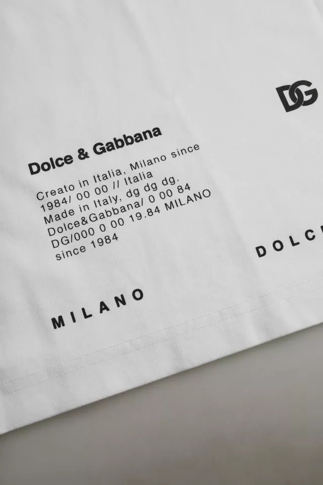 Dolce & Gabbana Weißes T-Shirt mit roten Lippen aus Baumwolle für Männer