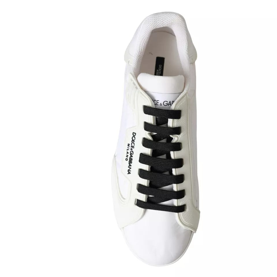 Dolce & Gabbana Weiß Portofino Logo Low Top Trainer Turnschuhe Schuhe