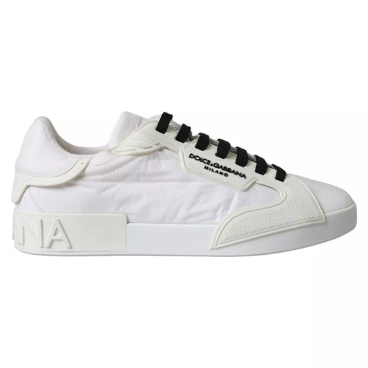 Dolce &amp; Gabbana White Portofino Logo Low Top Tennarit Kengät