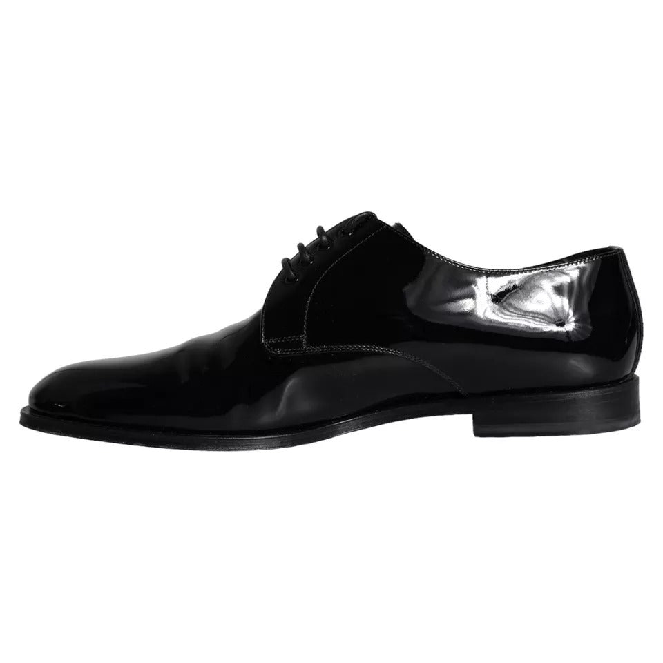 Dolce & Gabbana Schwarzes Kalbsleder Derby Herren Anzugschuhe