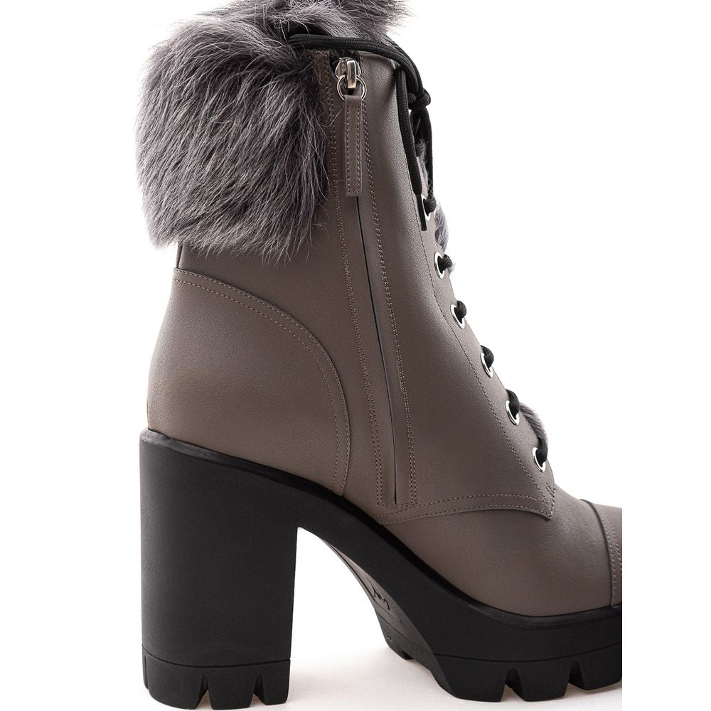 Giuseppe Zanotti Graue Eco-Lederstiefel