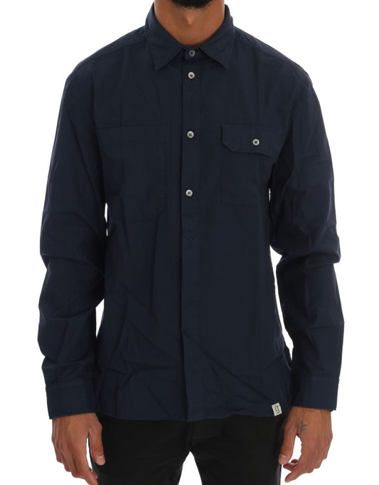 John Galliano Elegant blue cotton casual shirt