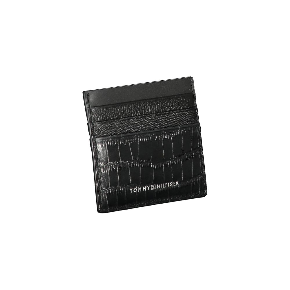 Tommy Hilfiger Schwarzes Leder Portemonnaie