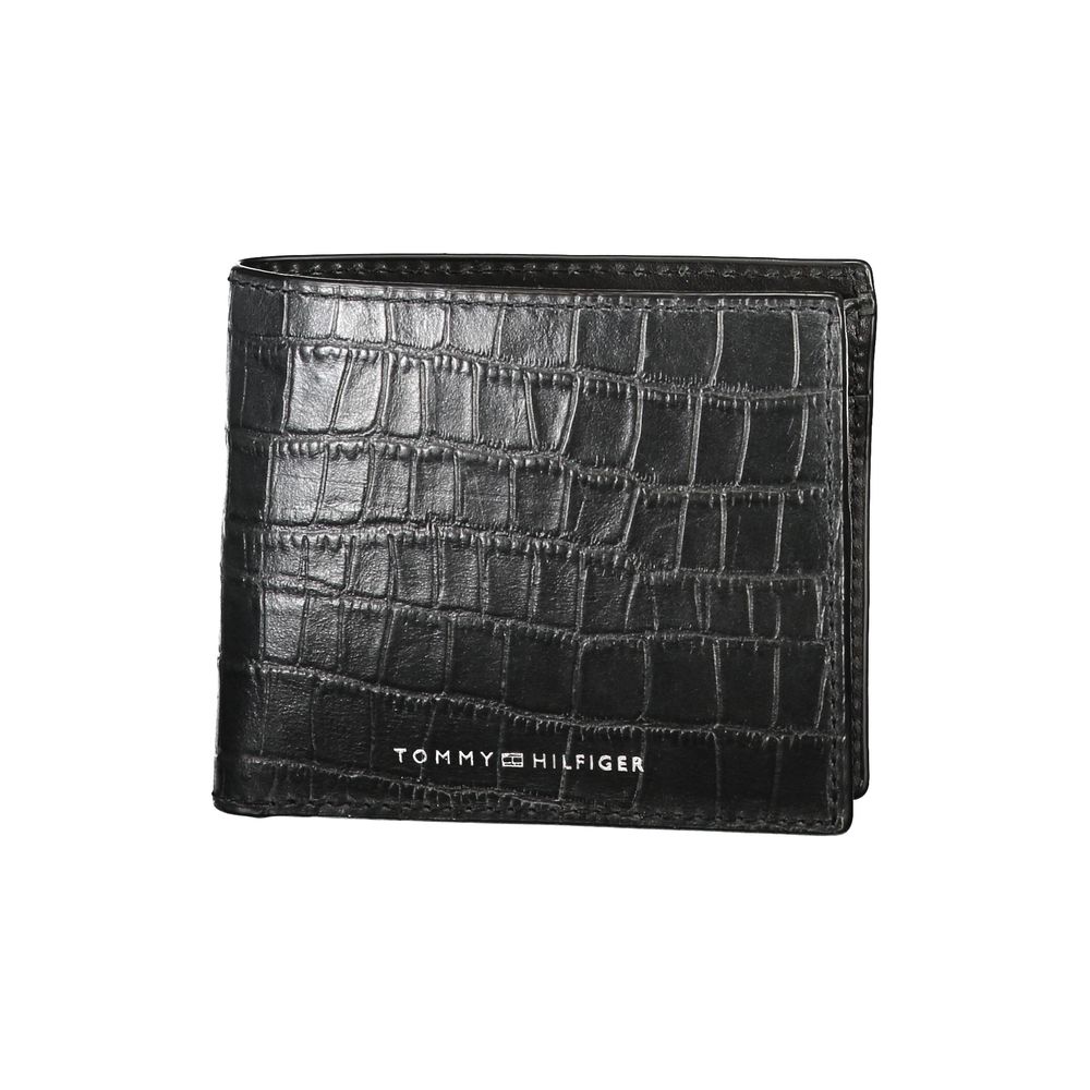 Tommy Hilfiger Schwarzes Leder Portemonnaie