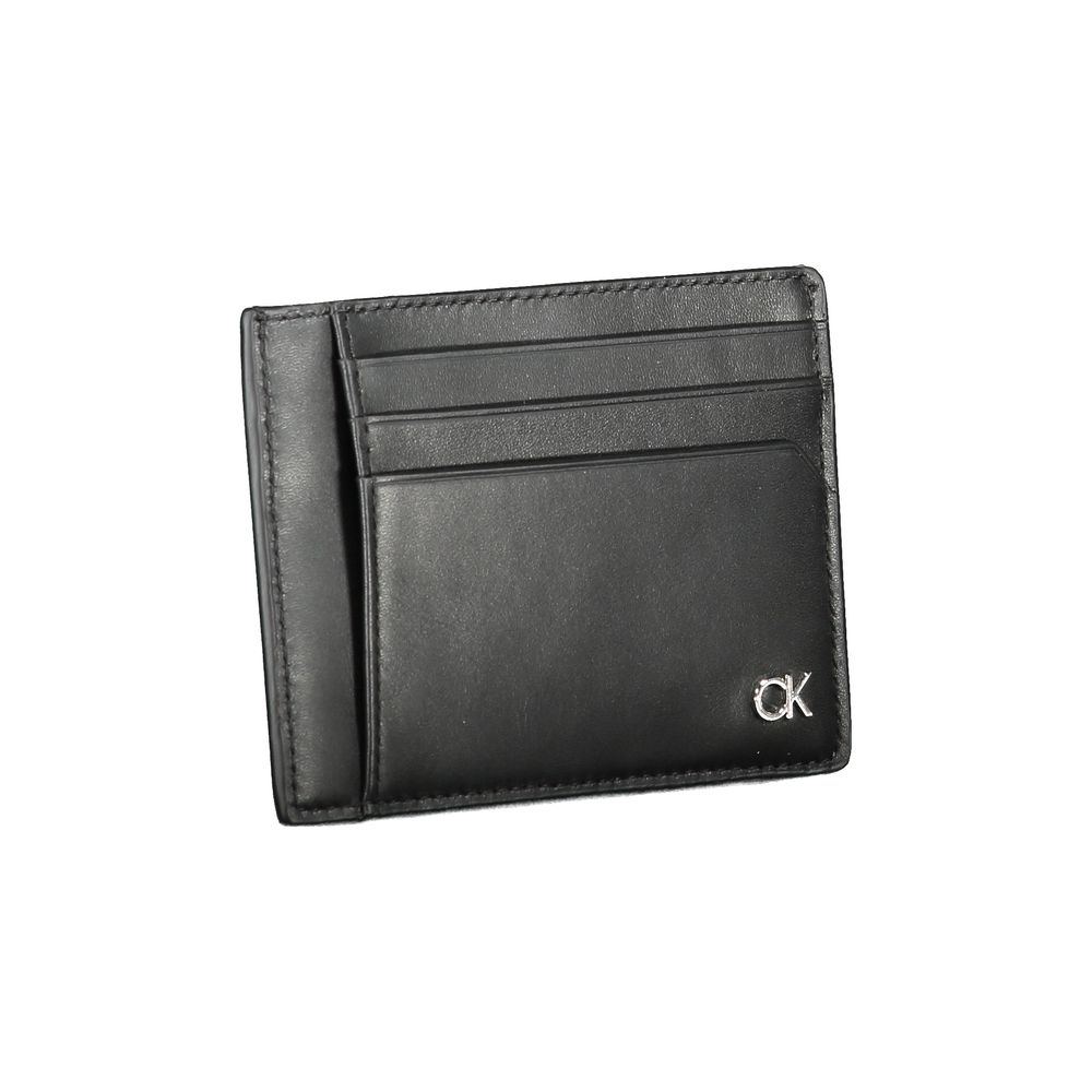 Calvin Klein Schwarzes Leder Portemonnaie