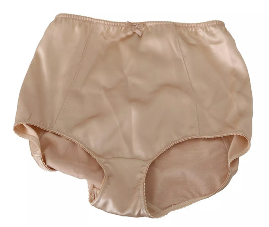 Dolce &amp; Gabbana Beige Flower Logo Stretch Bottoms Alusvaatteet