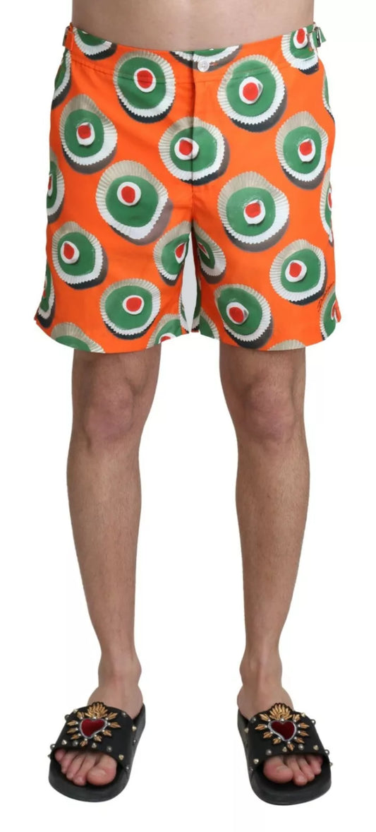 Dolce &amp; Gabbana Orange Cupcake Beachwear Shortsit Uimapuvut