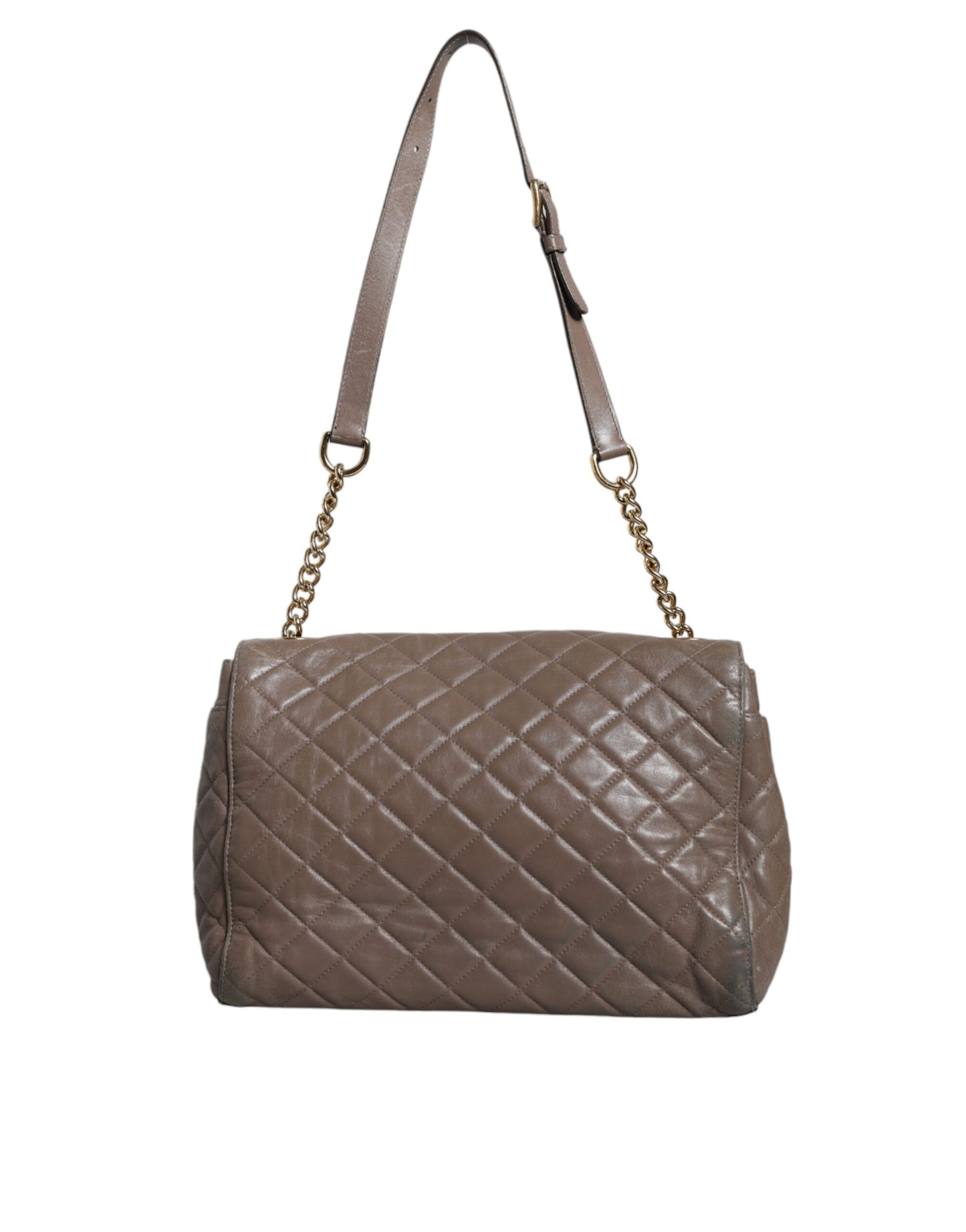 Dolce &amp; Gabbana Brown Quilted Leather Shoulder Purse Satchel Bag