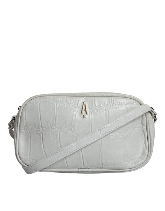 Aniye By White Croc Print nahkainen Crossbody Sling Bag