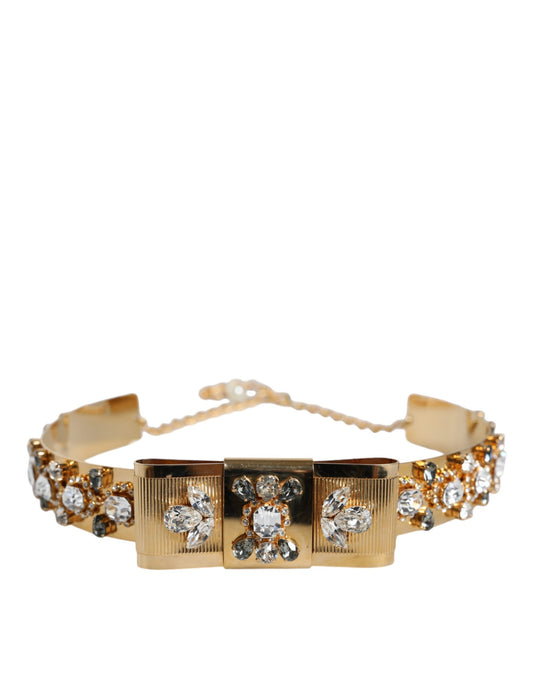 Dolce & Gabbana Gold Tone Crystal verschönert Frauen Taille Kette Gürtel