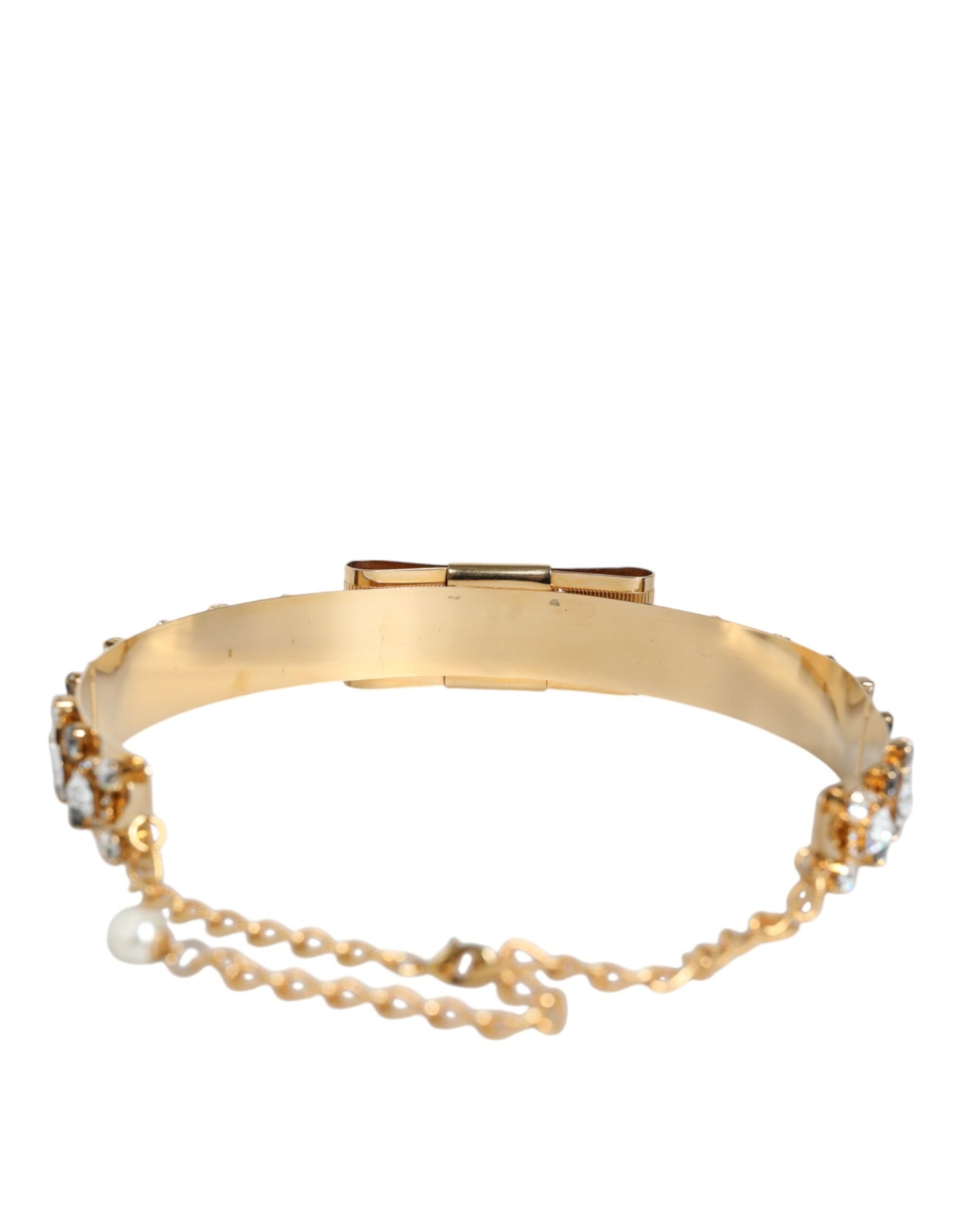 Dolce & Gabbana Gold Tone Crystal verschönert Frauen Taille Kette Gürtel