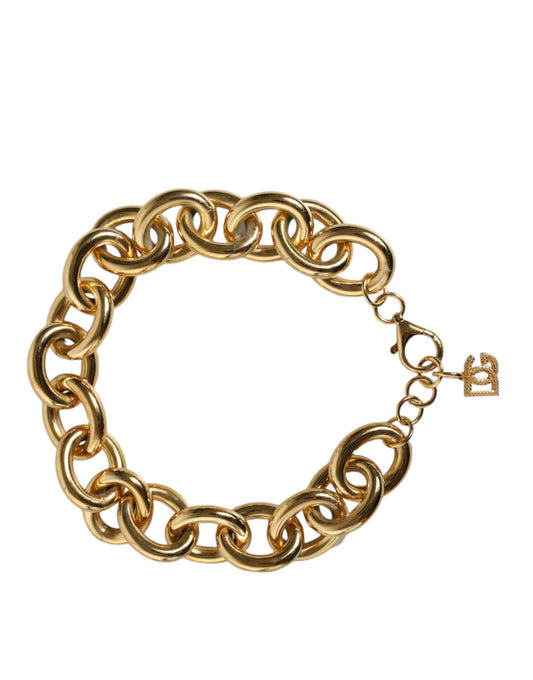 Dolce &amp; Gabbana kultasävyinen messinki Maxi Chain Lobster Clasp -logorannekoru