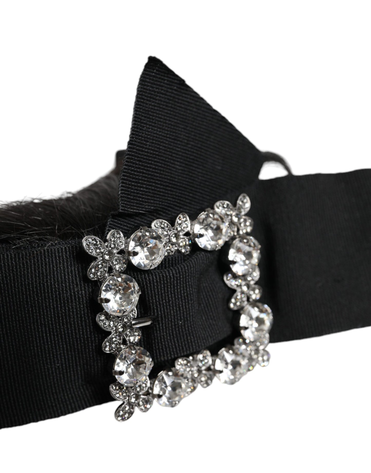 Dolce & Gabbana Schwarzes Haar Parrucchiera Kristall Stirnband Diadem