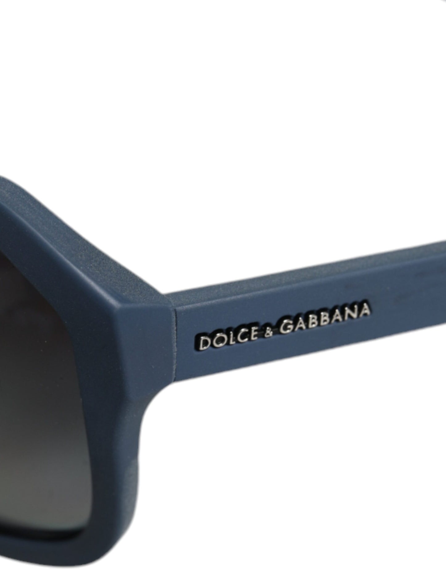 Dolce & Gabbana Blaue Metallrahmen Gummihaut Polarisierte Spiegelgläser Sonnenbrille