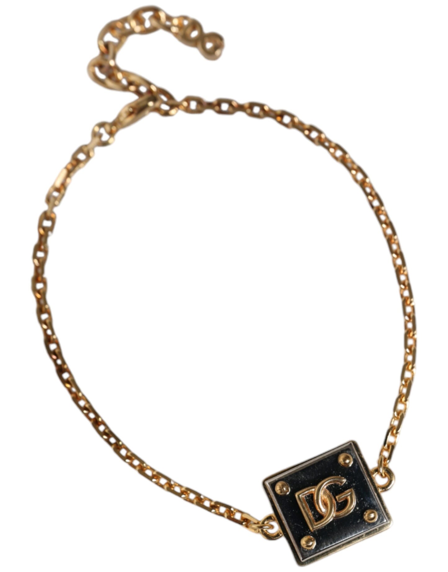 Dolce & Gabbana Gold-Messing-Kette Logo Sizilien-Anhänger Armband