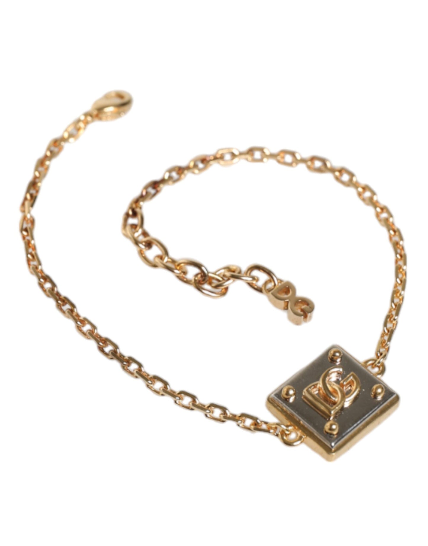 Dolce & Gabbana Gold-Messing-Kette Logo Sizilien-Anhänger Armband