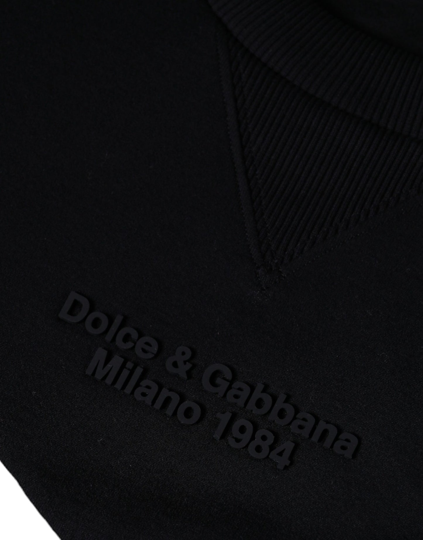 Dolce & Gabbana Schwarzes Leoparden Sweatshirt mit Rundhalsausschnitt Pullover