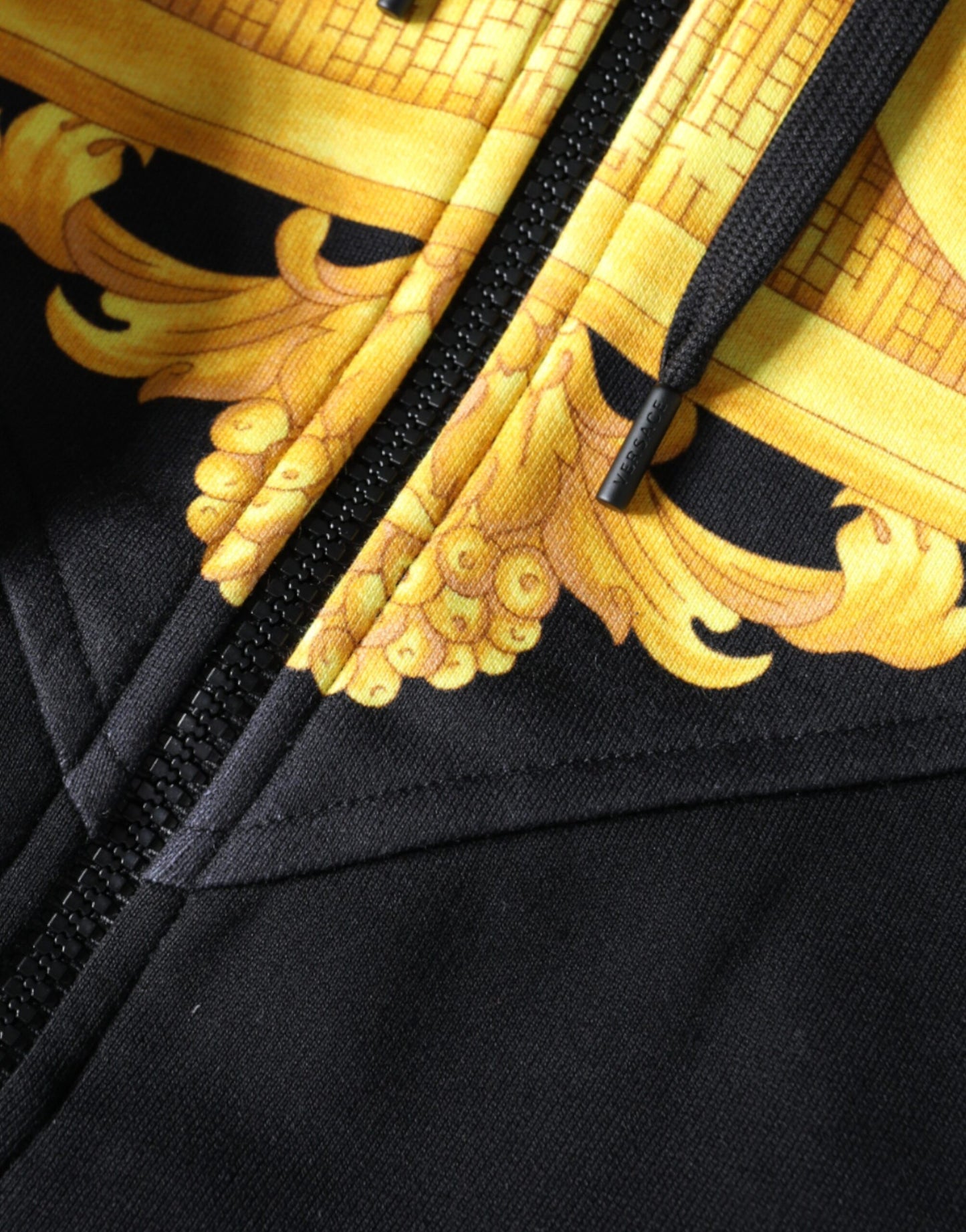 Versace Schwarzer Medusa Druck Baumwolle Full Zip HoodieSweatshirt Sweater