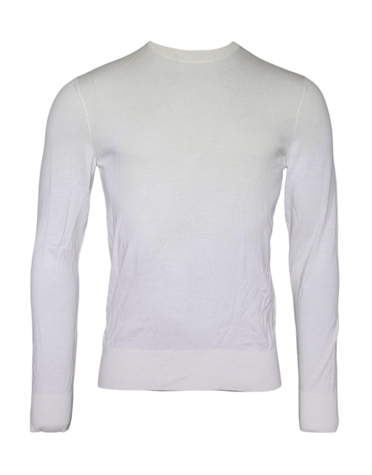 Dolce &amp; Gabbana Off White Wool Turtle Neck Pullover Sweater