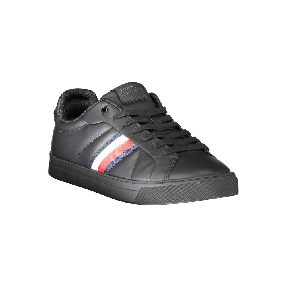 Tommy Hilfiger Schwarzes Leder Herren Sneaker