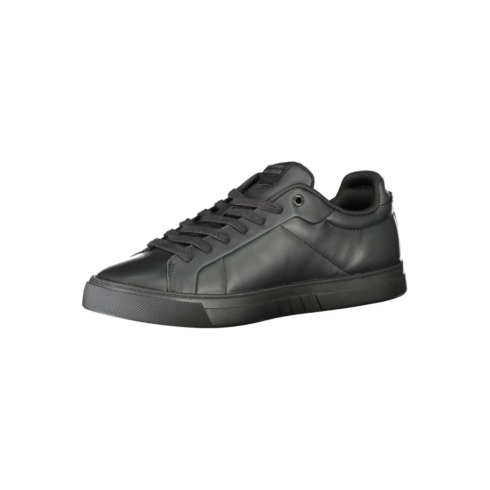 Tommy Hilfiger Schwarzes Leder Herren Sneaker