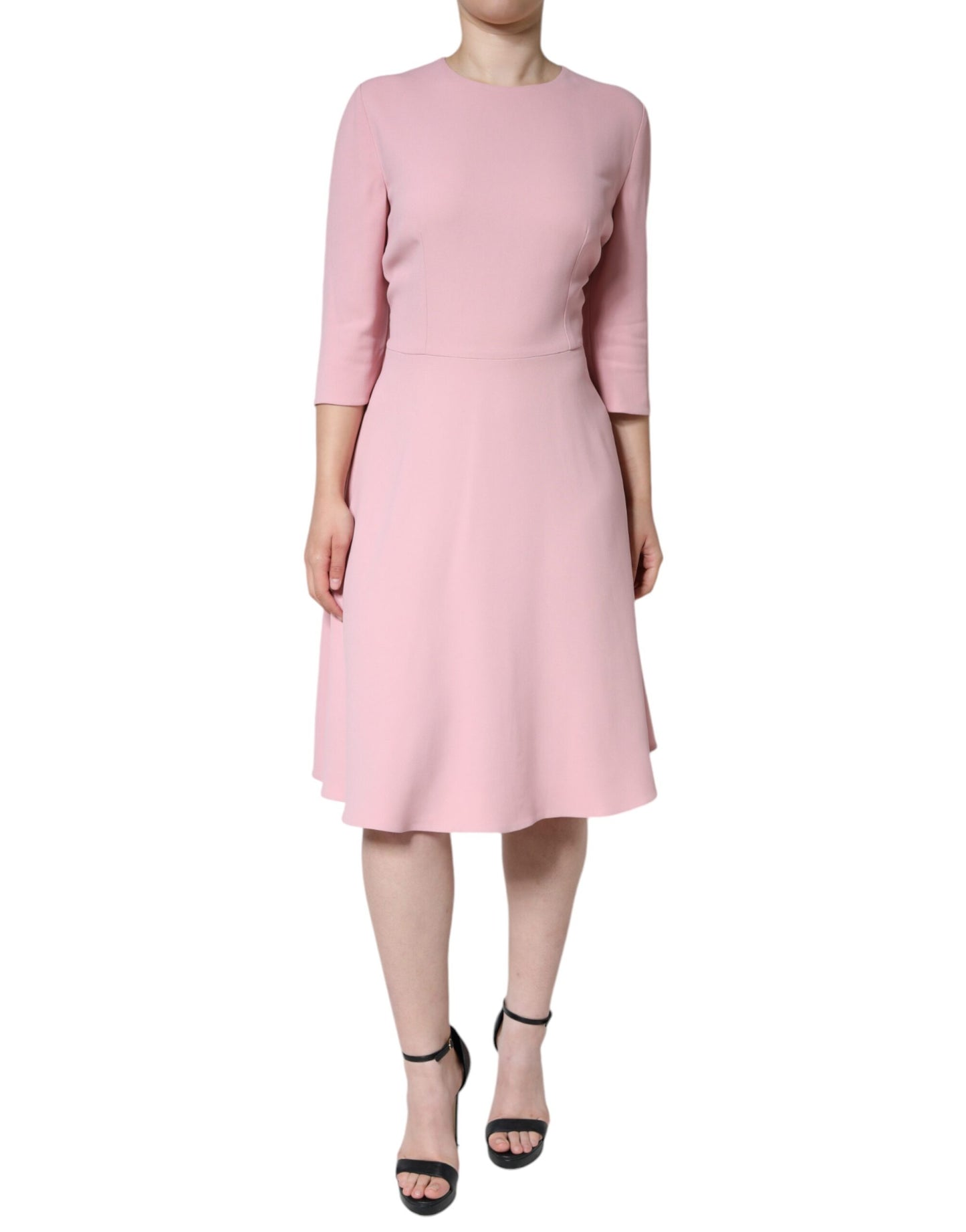 Dolce &amp; Gabbana Pink A-line Viscose 3/4 Sleeves Dress