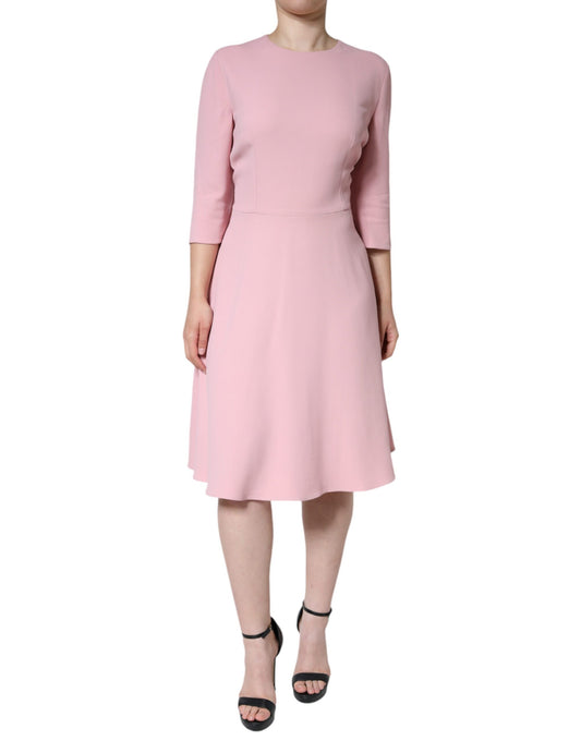 Dolce & Gabbana Pink A-line Viscose 3/4 Sleeves Dress