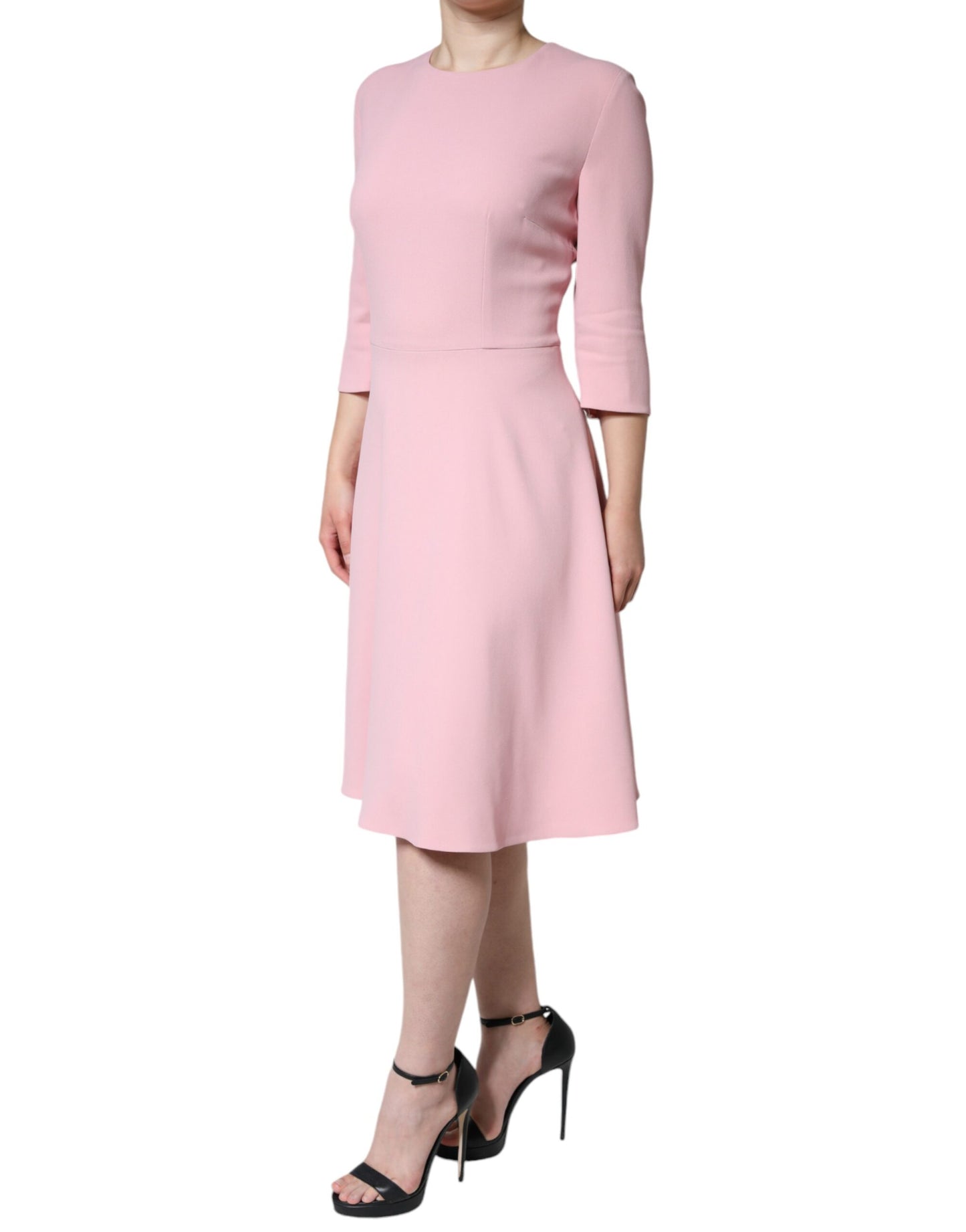 Dolce &amp; Gabbana Pink A-line Viscose 3/4 Sleeves Dress