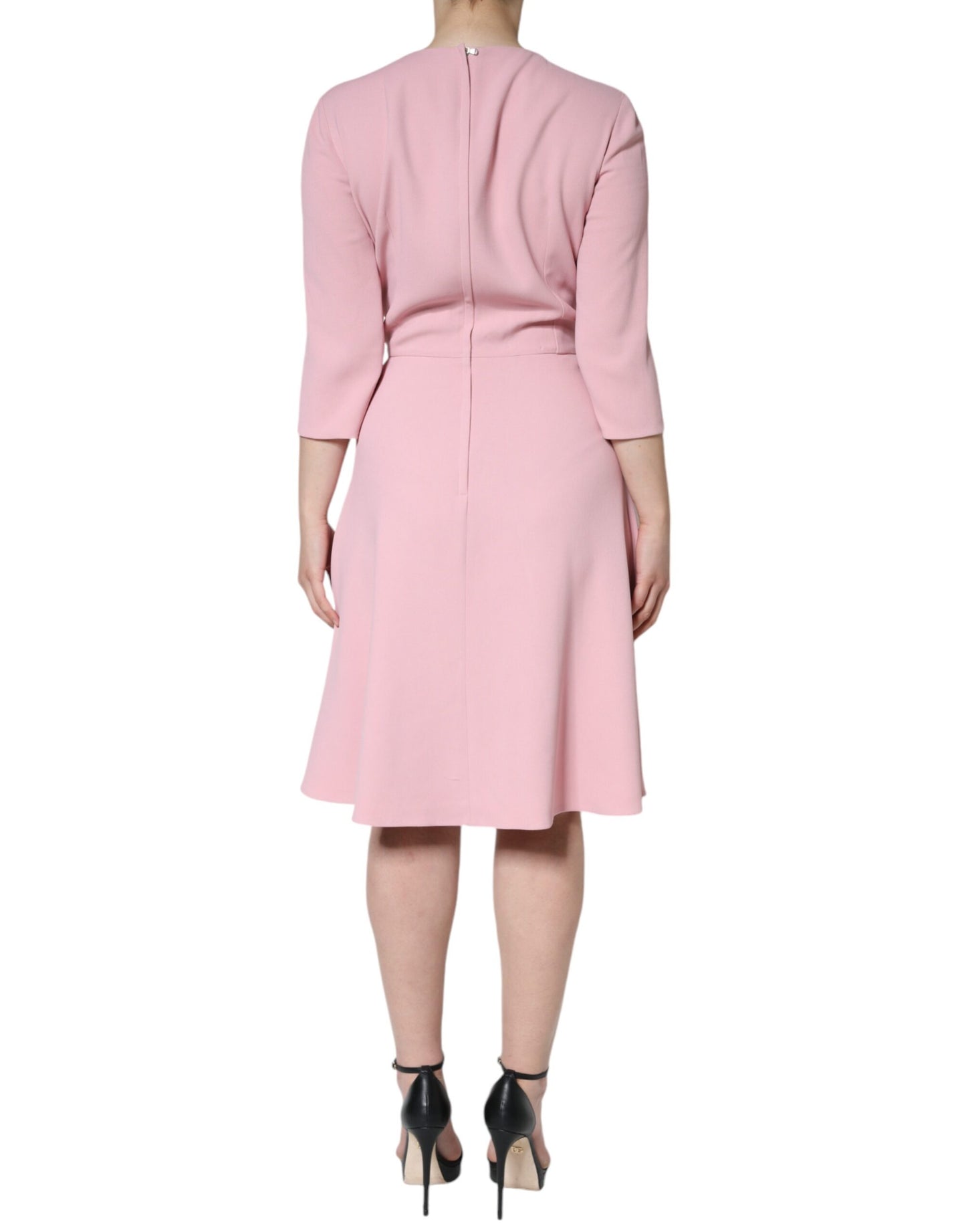 Dolce &amp; Gabbana Pink A-line Viscose 3/4 Sleeves Dress