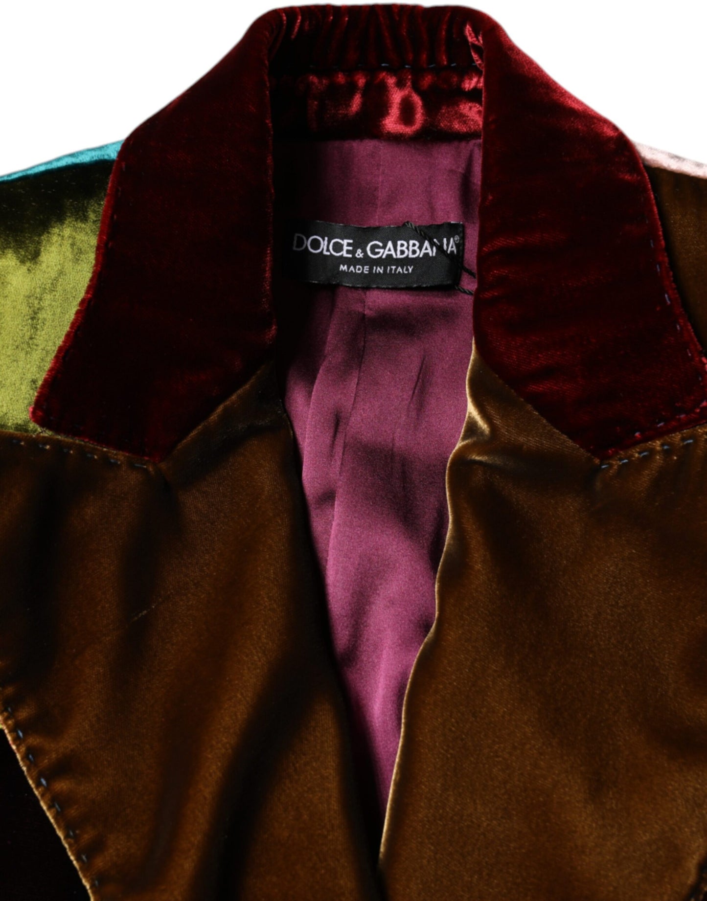 Dolce & Gabbana Multicolor Zweireihige Patchwork-Blazerjacke