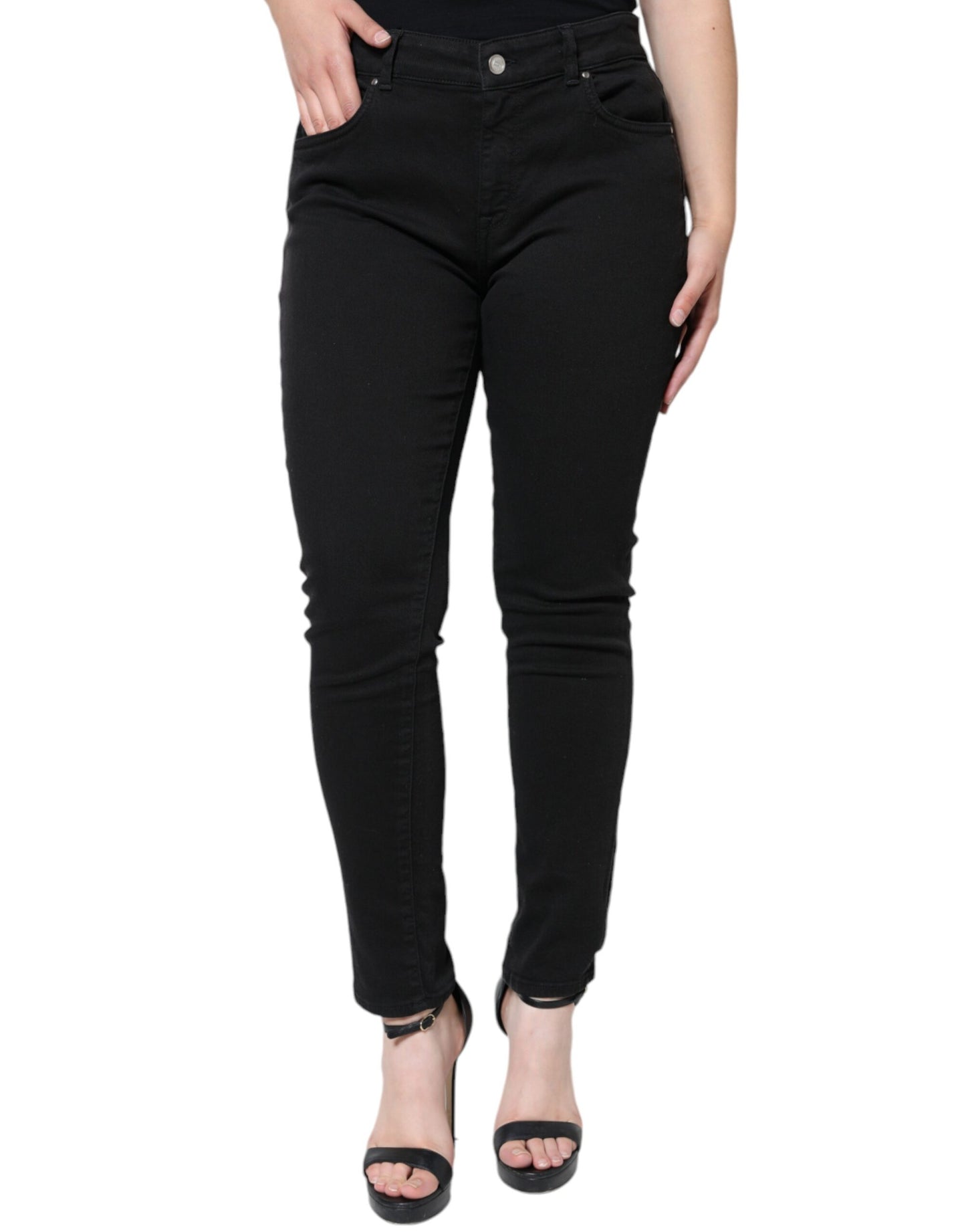 Dolce & Gabbana Schwarze Baumwoll-Stretch-Skinny-Denim-Jeans