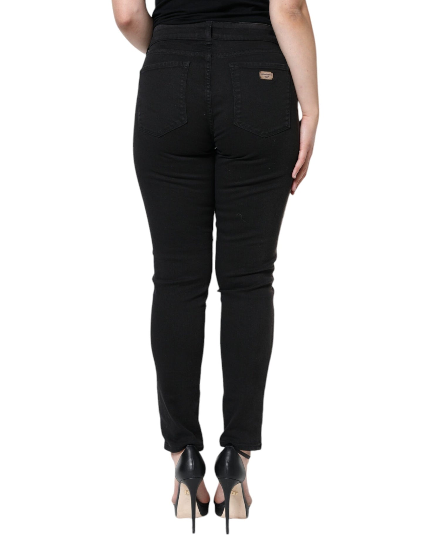 Dolce & Gabbana Schwarze Baumwoll-Stretch-Skinny-Denim-Jeans