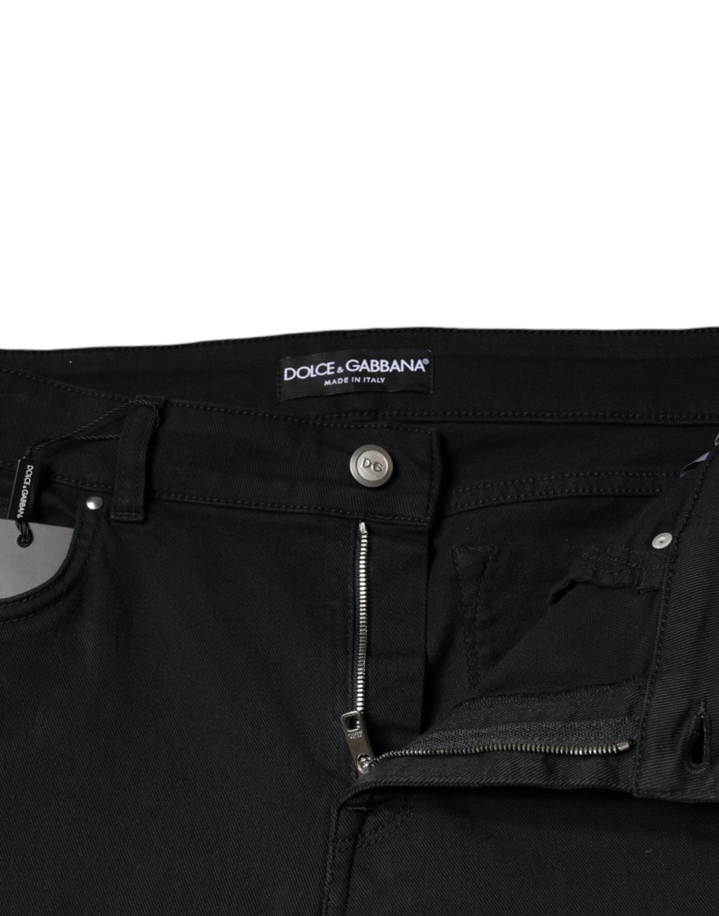 Dolce & Gabbana Schwarze Baumwoll-Stretch-Skinny-Denim-Jeans