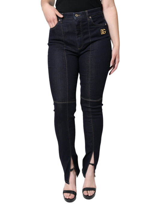 Dolce & Gabbana Schwarze Skinny Denim-Jeans aus einer Baumwollmischung