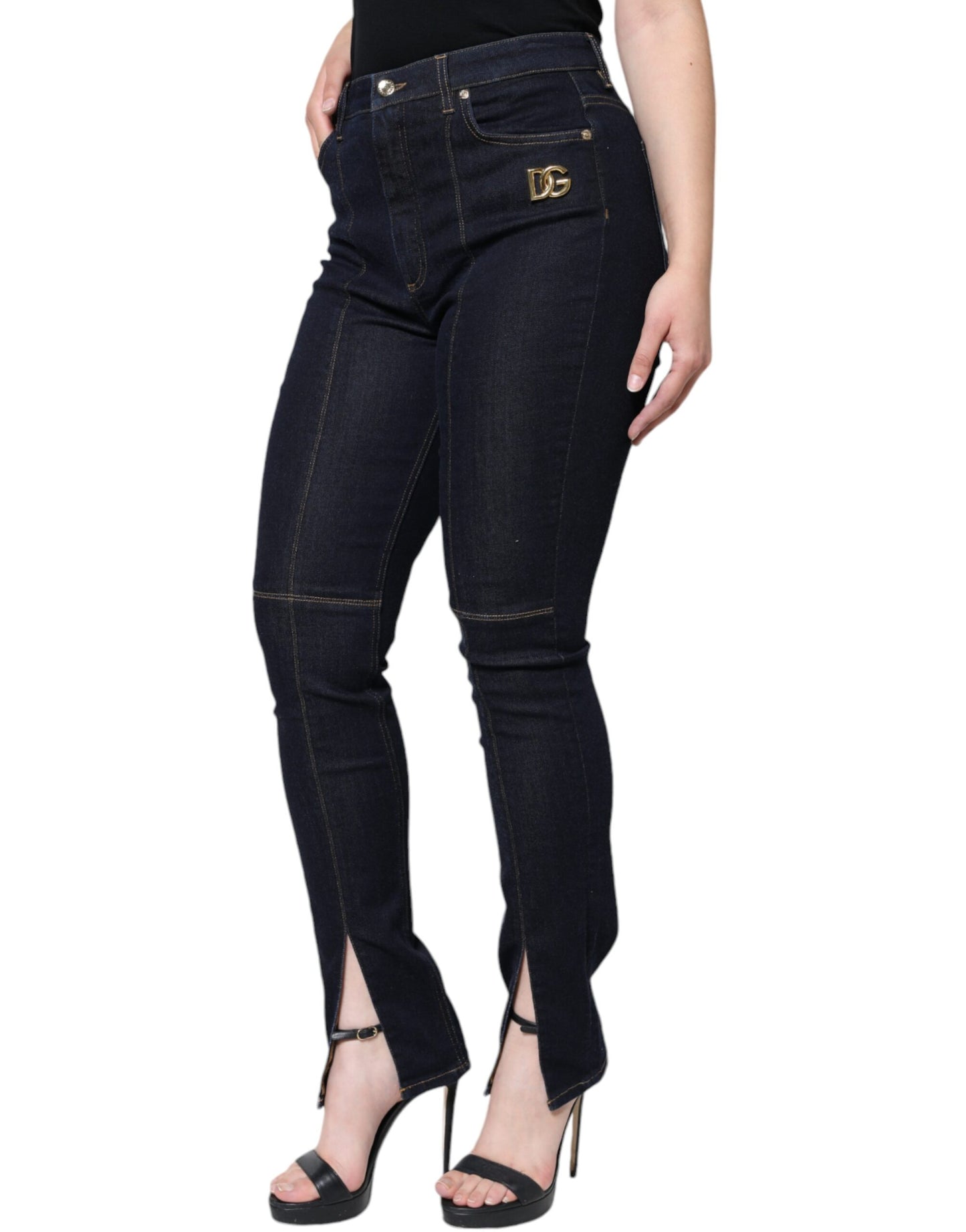 Dolce & Gabbana Schwarze Skinny Denim-Jeans aus einer Baumwollmischung