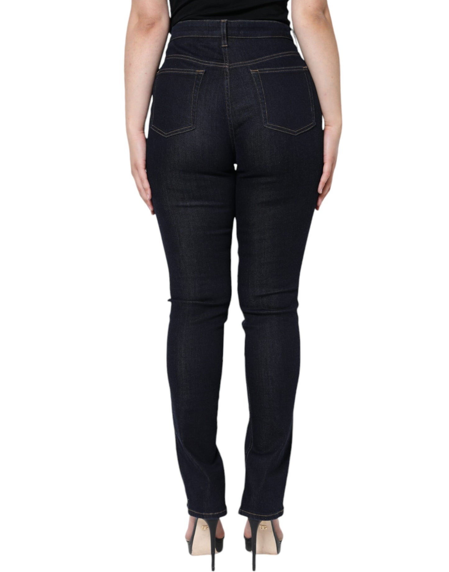 Dolce & Gabbana Schwarze Skinny Denim-Jeans aus einer Baumwollmischung