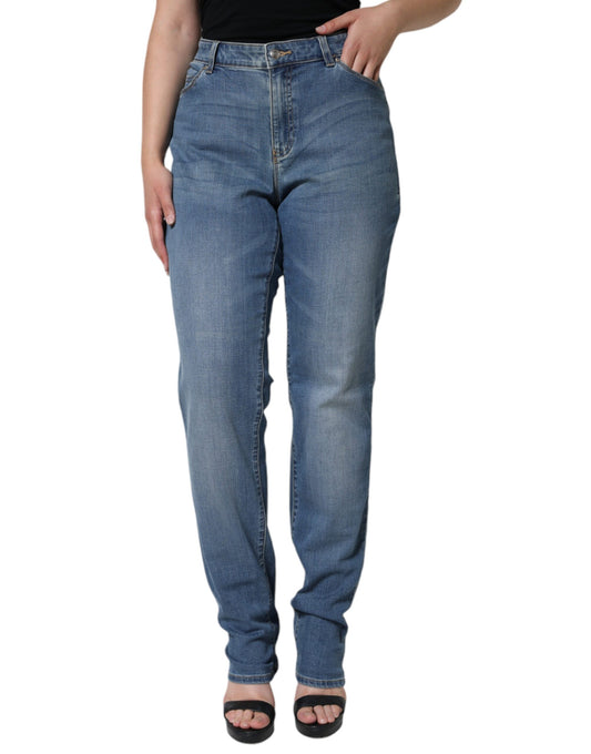 Emporio Armani Blue Pesty korkeavyötäröiset Skinny Women Denim Farkut