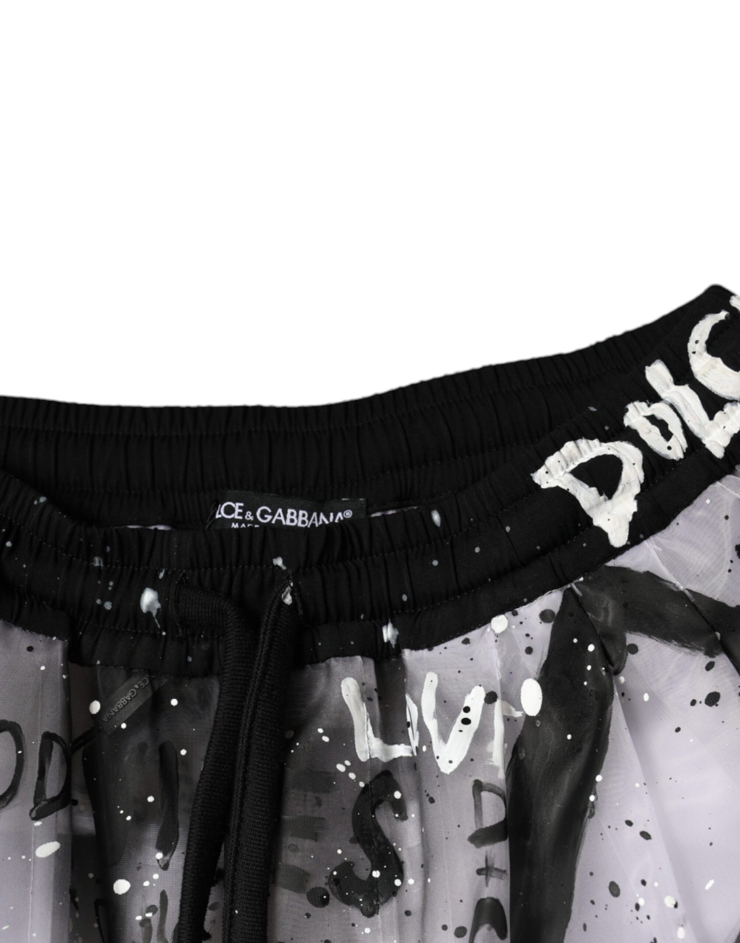 Dolce & Gabbana Weiße durchsichtige Logo-Cropped-Cargo-Hose