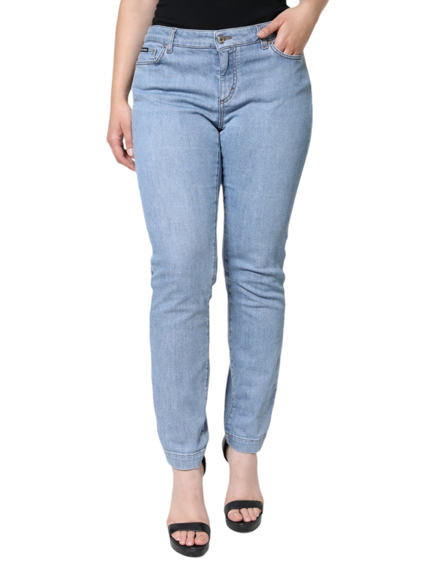 Dolce & Gabbana Blaue Pretty Slim Fit Denim Jeans aus Baumwolle