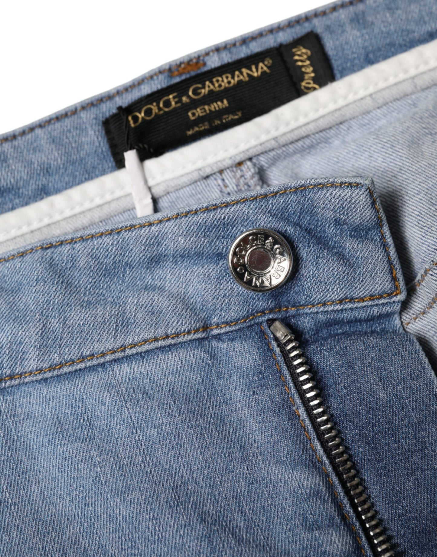 Dolce & Gabbana Blaue Pretty Slim Fit Denim Jeans aus Baumwolle