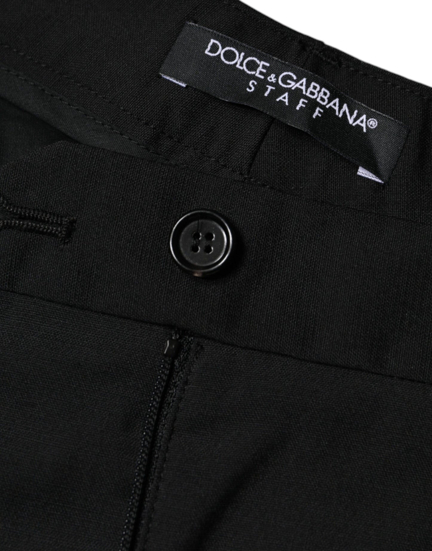 Dolce & Gabbana Schwarze konisch zulaufende Damenhose mit hoher Taille