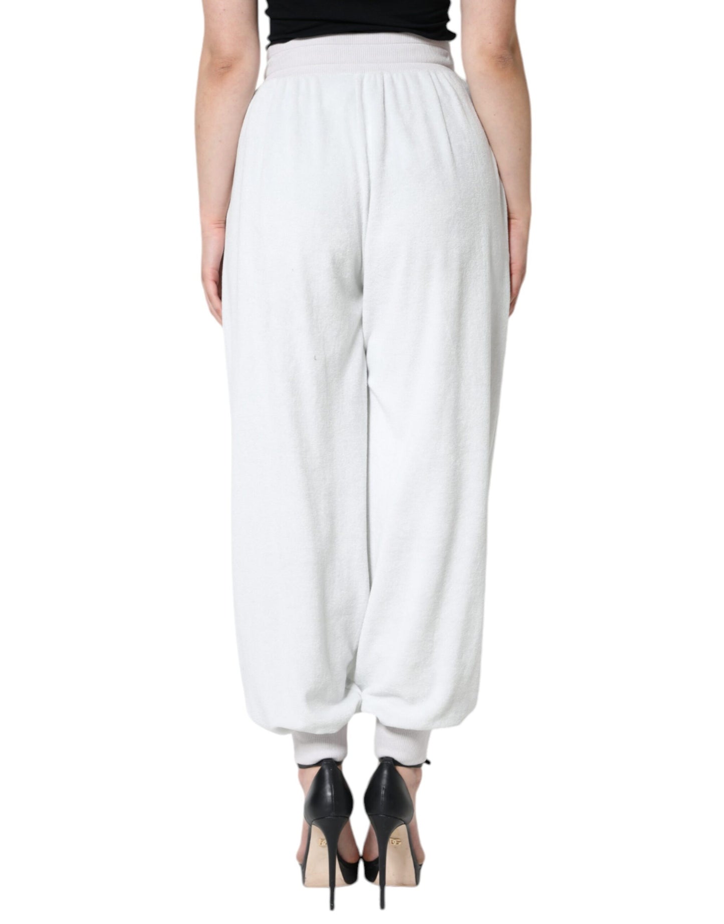 Dolce & Gabbana Weiße Nylon-Jogger-Sweatpants-Hose