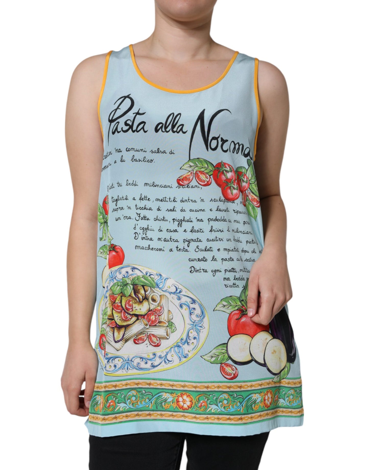 Dolce & Gabbana Multicolor Pasta Alla Norma Druck Tank Top