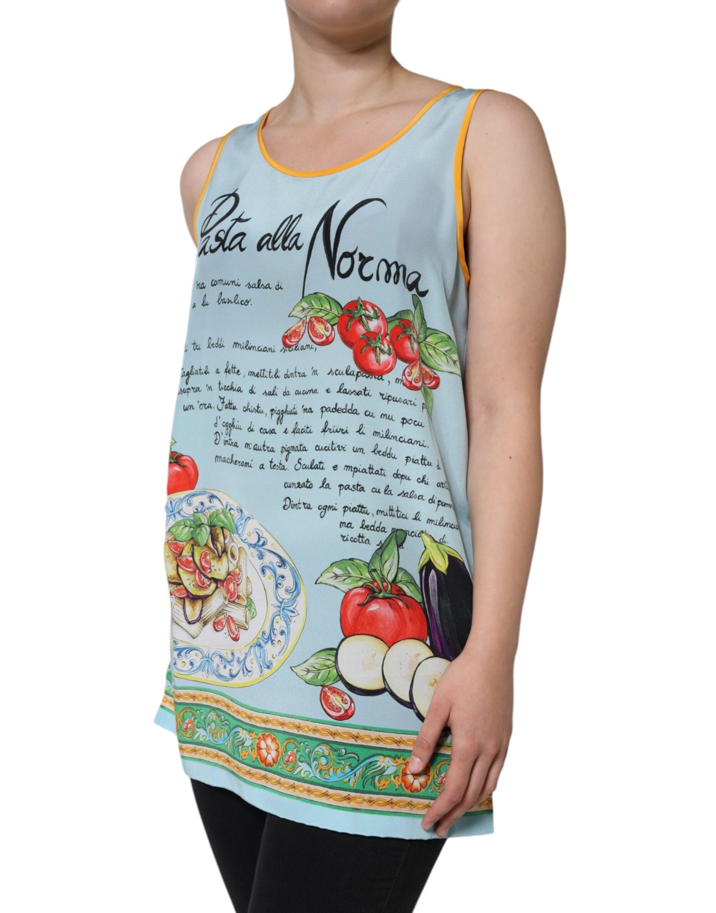 Dolce & Gabbana Multicolor Pasta Alla Norma Druck Tank Top