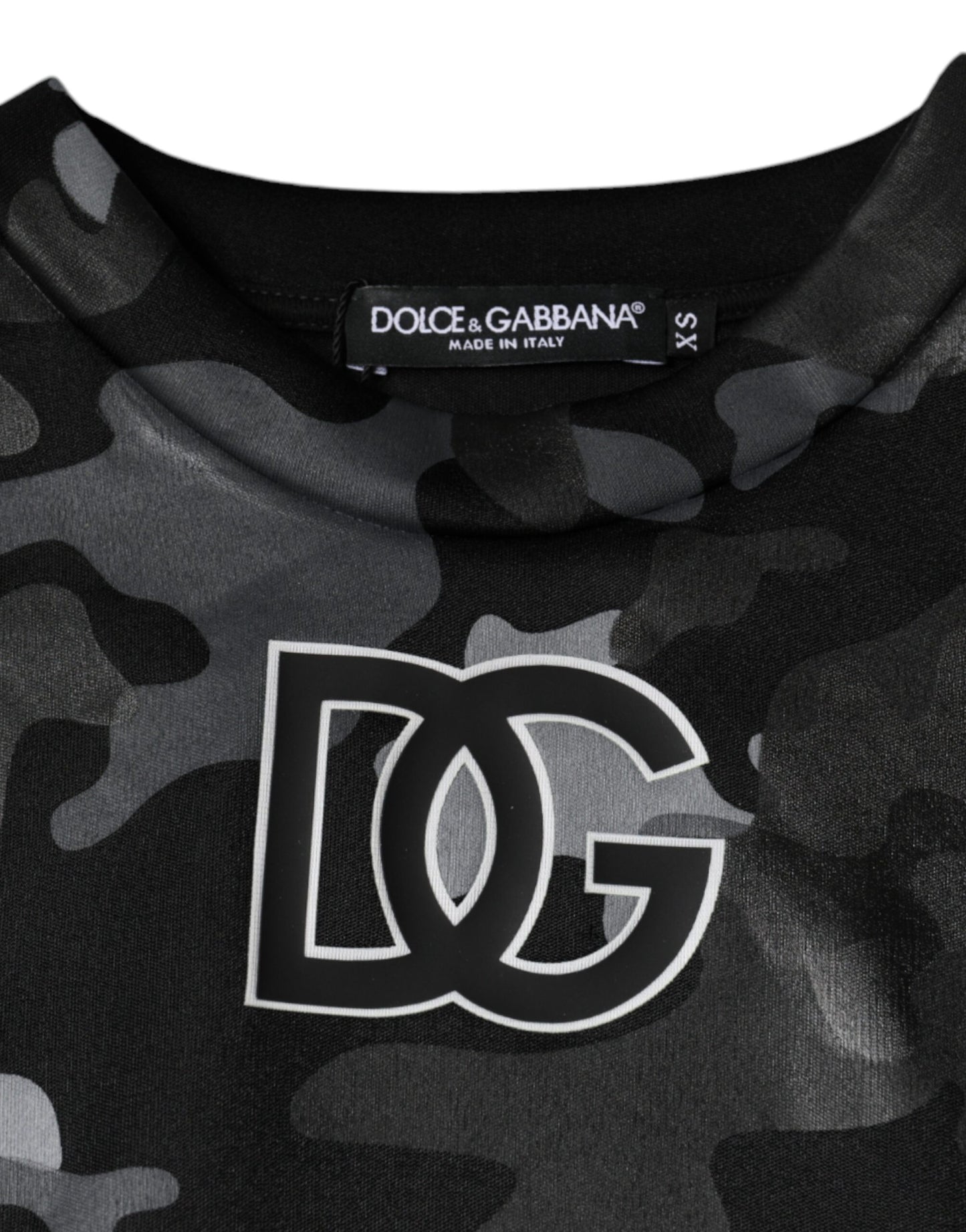 Dolce & Gabbana Schwarzes Camouflage Rundhals-Sweatshirt Pullover