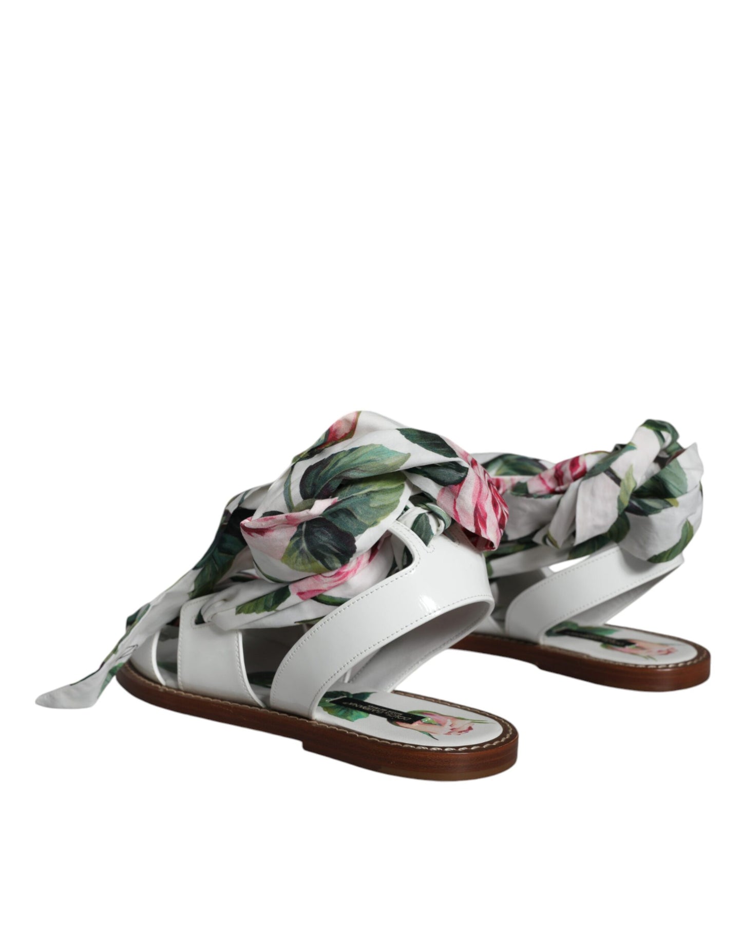 Dolce & Gabbana Multicolor Floral Print Ankle Wrap Sandalen Schuhe