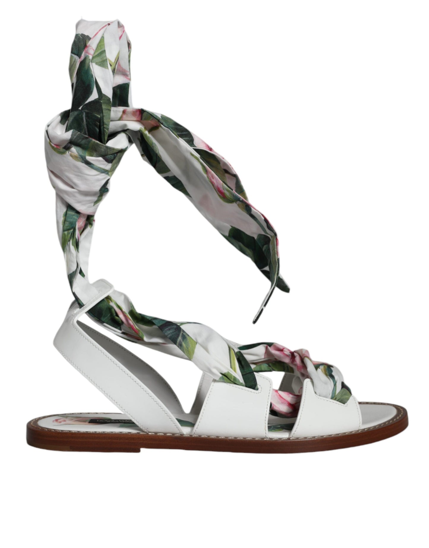 Dolce & Gabbana Multicolor Floral Print Ankle Wrap Sandalen Schuhe