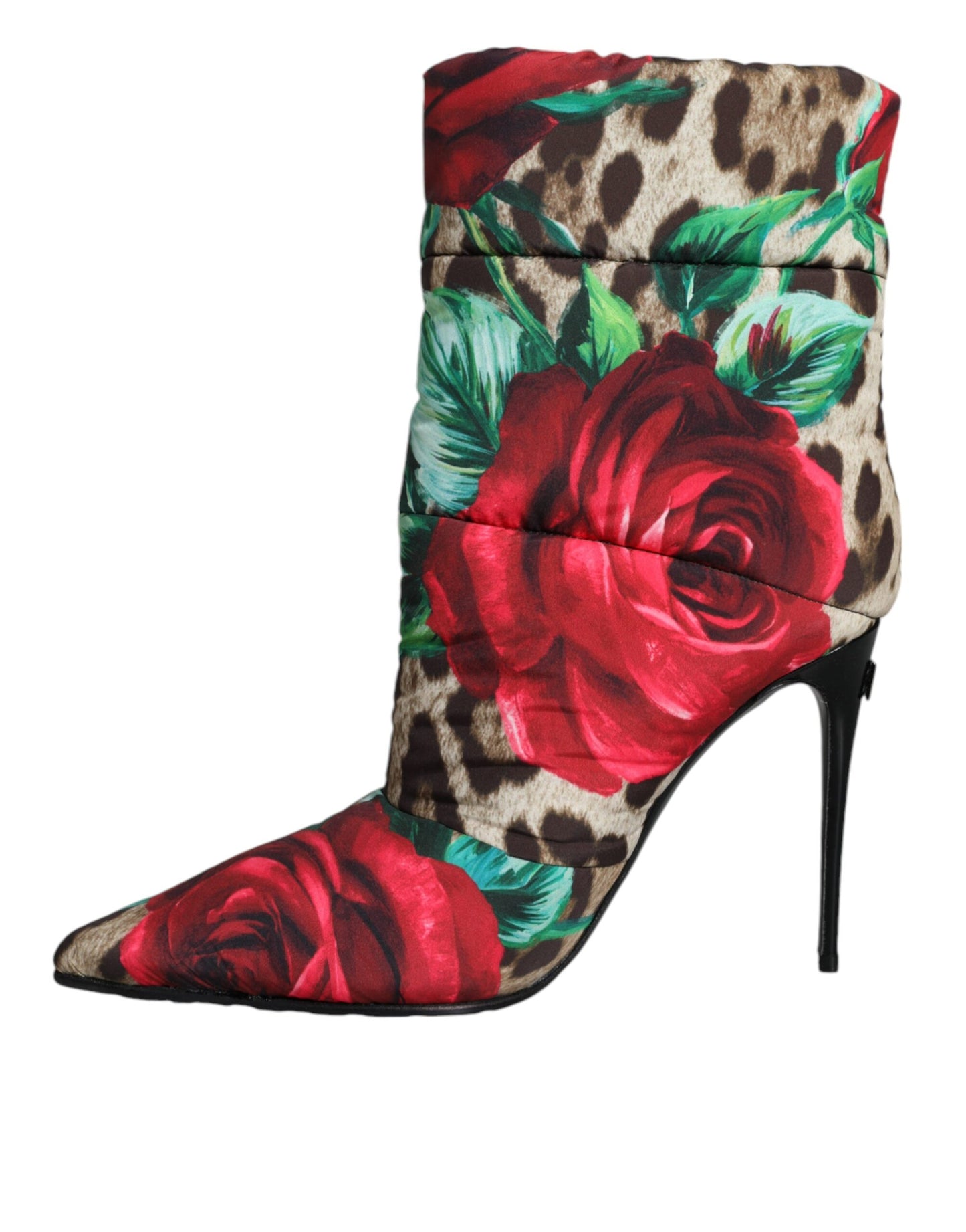 Dolce & Gabbana Multicolor Leopard Rose Mid Calf Stiefel Schuhe